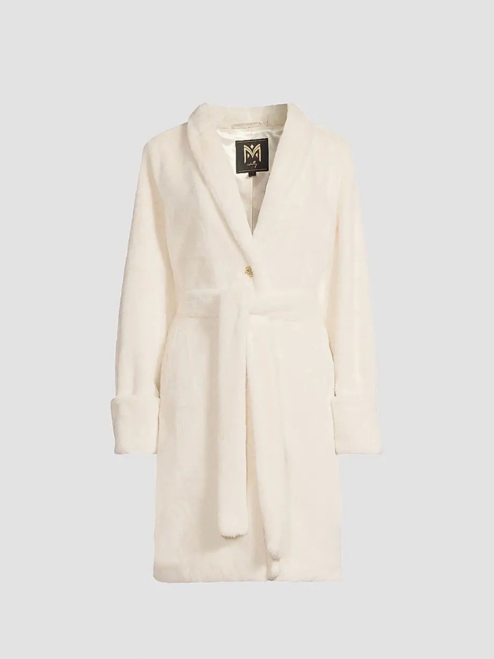 NWT Milly Winter White Faux Fur Wrap Coat